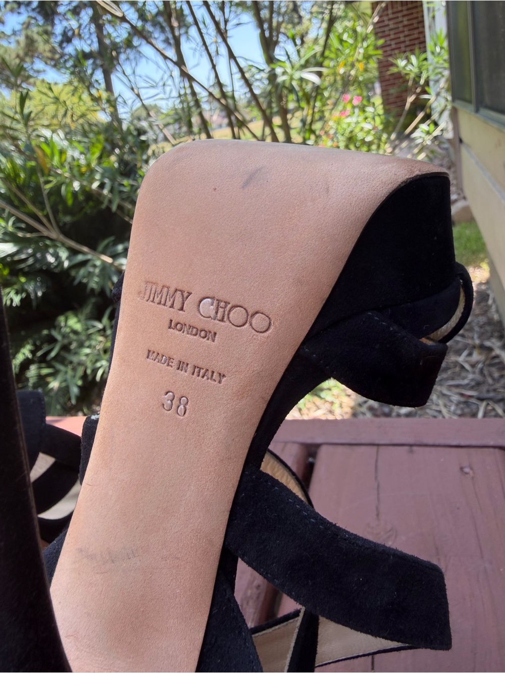 Jimmy Choo Louise Black Suede Platform Heels Size 38 US 7.5 - Picture 9 of 13